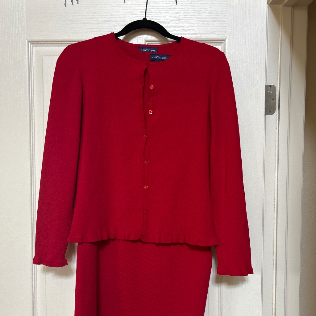 Ann Taylor Dress With Matching Cardigan